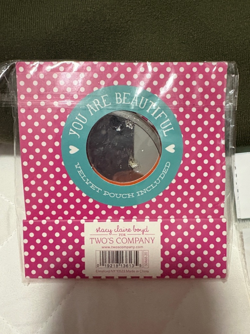 Two’s Company mirror with pouch